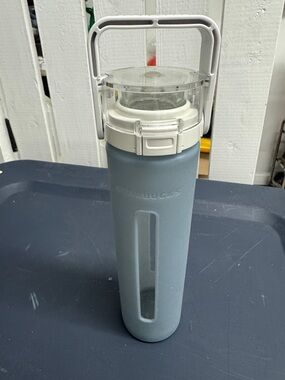 Starbucks Blue and White Tall Travel Bottle with Clear Top